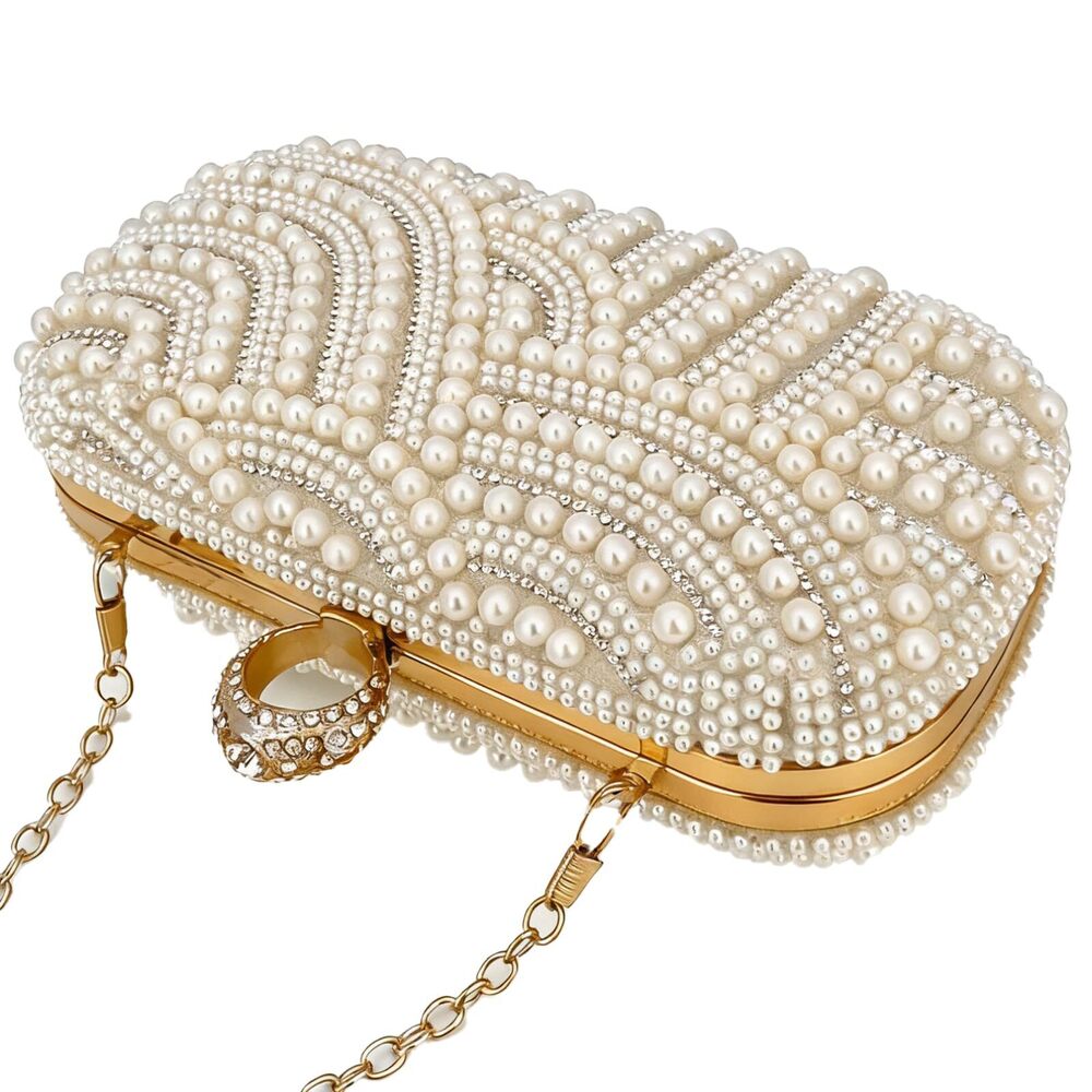 8848 Pearl Clutch Purses Party Wallet Handbag Evening Clutch Bag - Elegant - Picture 6 of 6